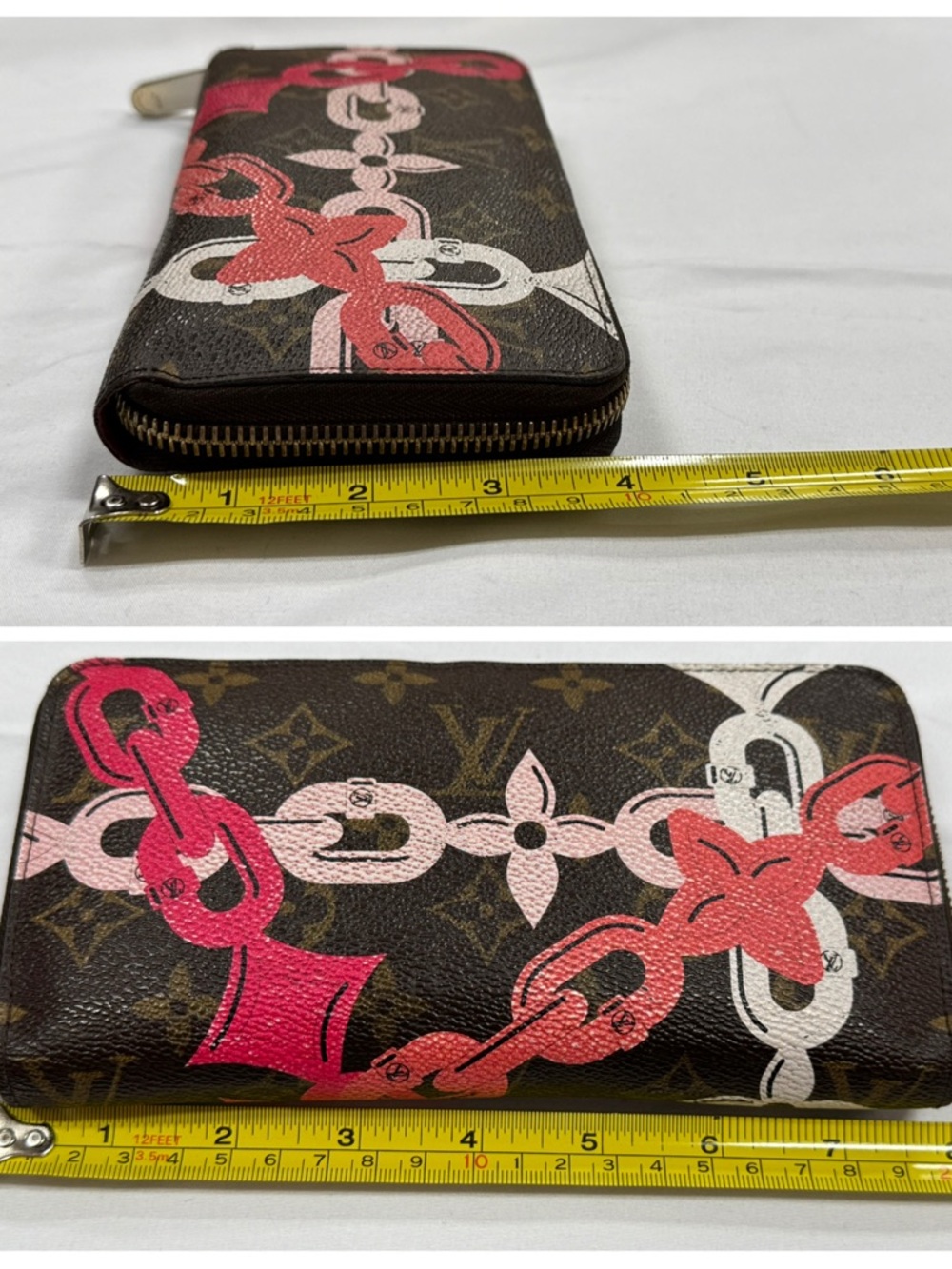 Louis Vuitton Brown Monogram Flower-chain Print Zip Wallet - Picture 10 of 10